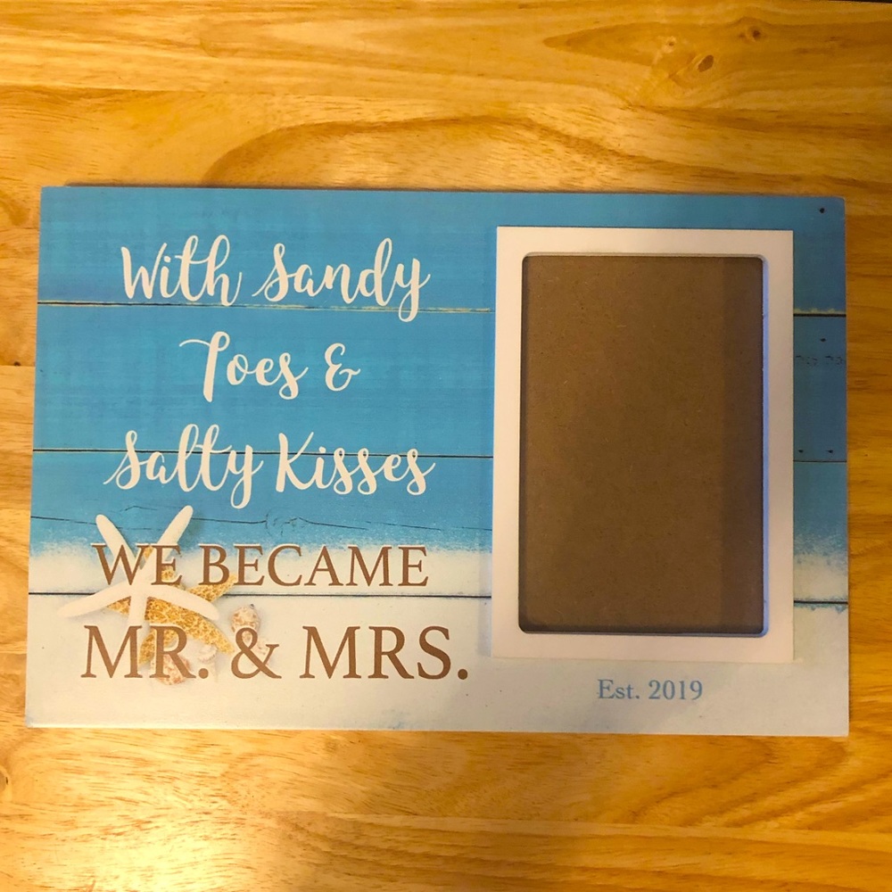 Nautical beach wedding anniversary picture frame